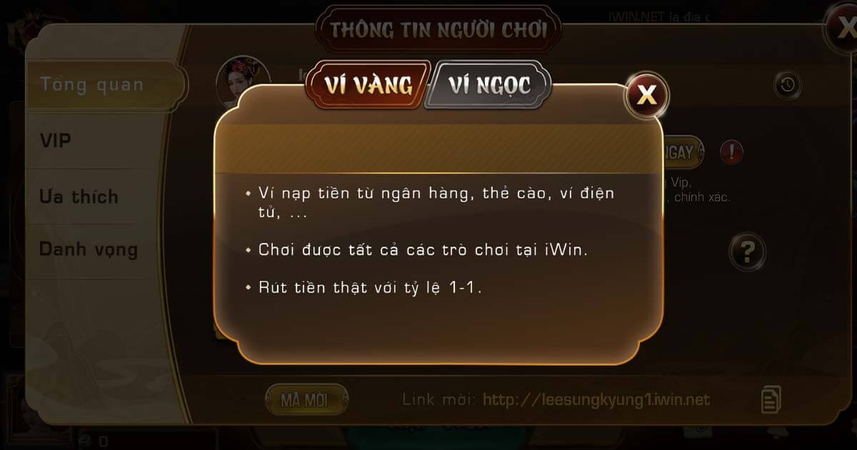 Công dụng của ví vàng Iwin Club