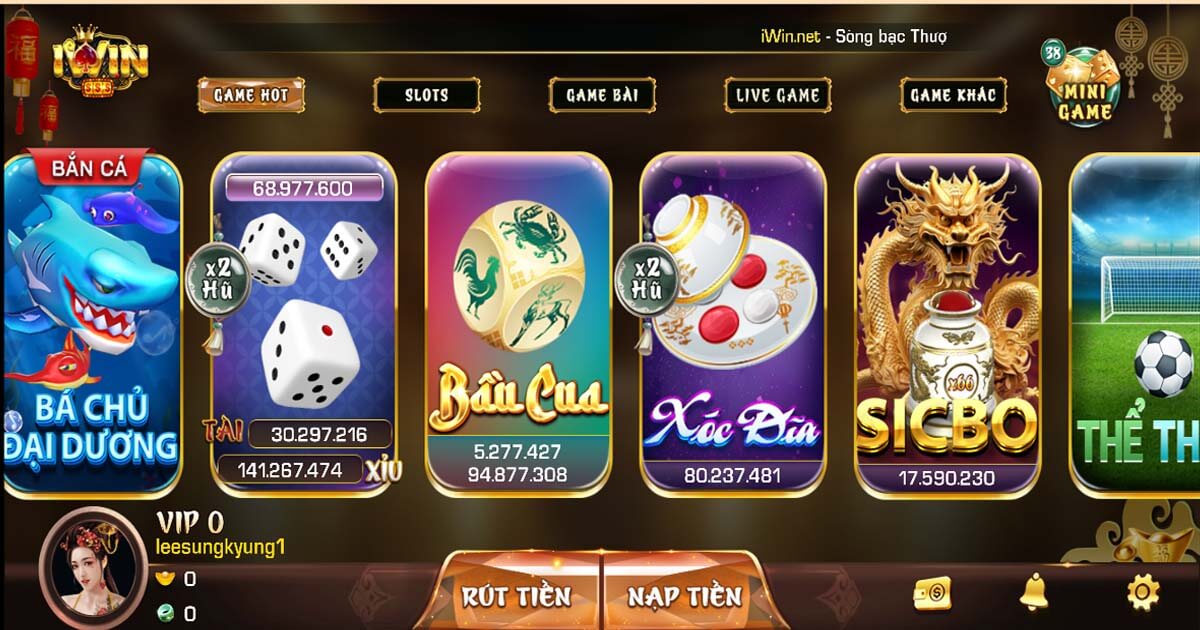 Danh sách game cược tại iWin Club